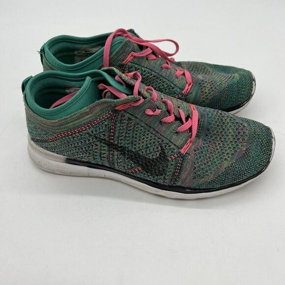 Nike Free 5.0 TR Flyknit Women's Running Shoe 8 Multicolor Green 718785-305 - Picture 1 of 6